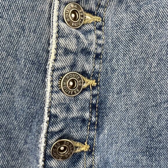 Vintage Route 66 Raw 90's Hem Denim Shorts Button Front High Waist Women 15/16 - Picture 9 of 9